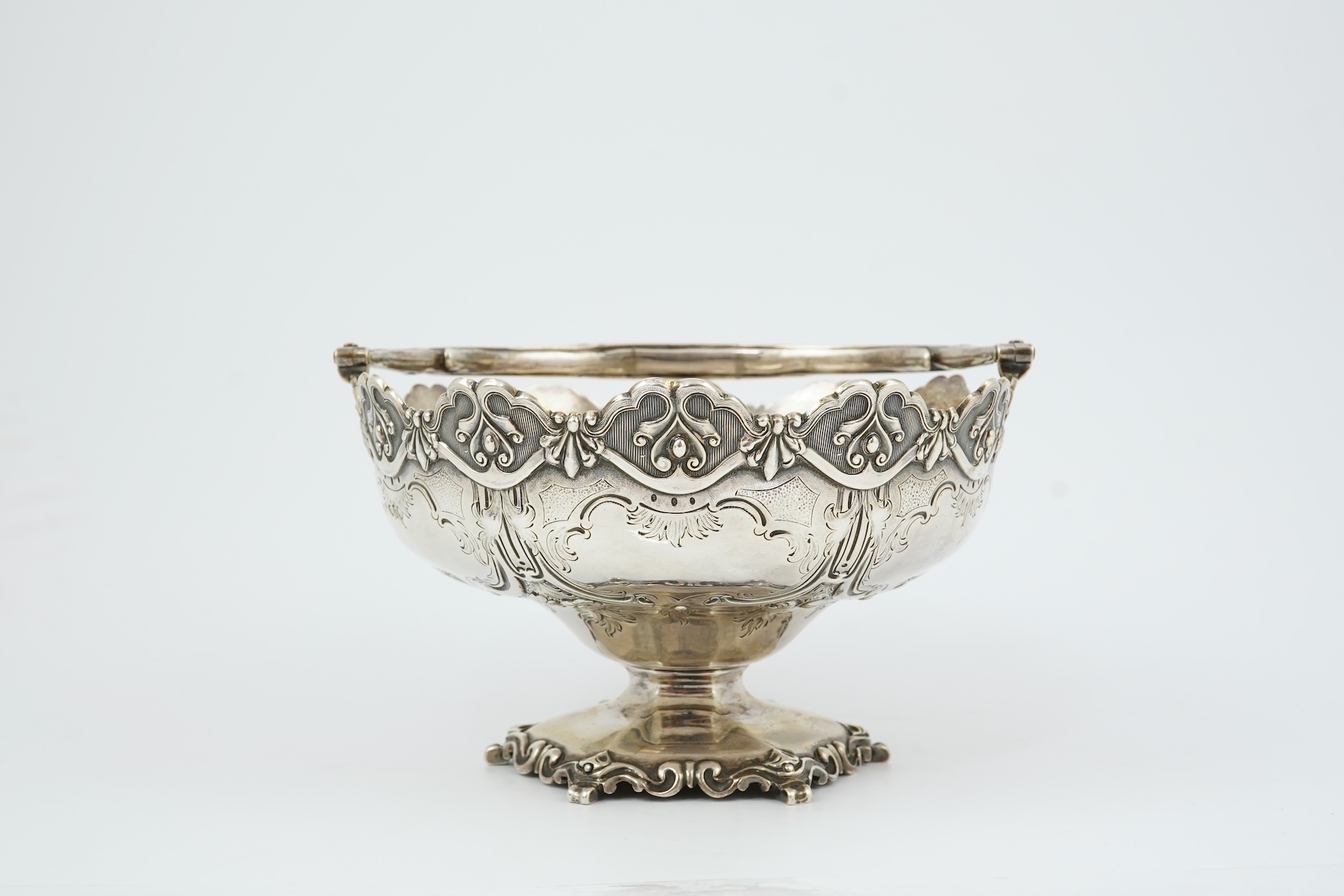 A Victorian silver circular basket, by Daniel & Charles Houle